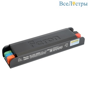 Трансформатор для светодиодной ленты с плавным пуском и диммированием Feron LB004 200W 24V IP20 52125