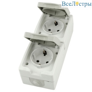 Розетка двухместная с крышкой с/з Stekker Велена PST16-22-54V 49737