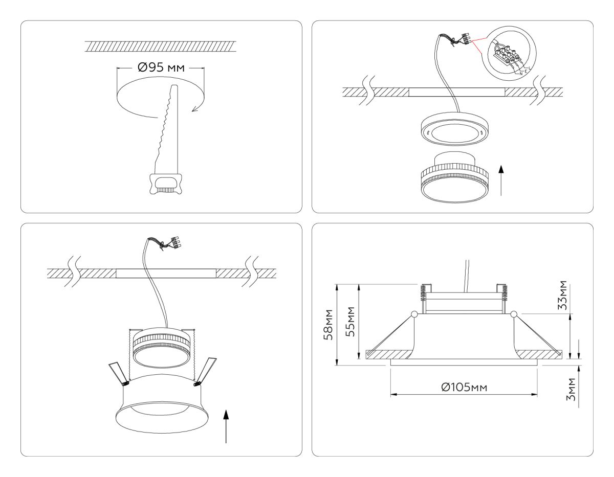 встраиваемый светильник ambrella light techno spot gx standard tech tn51812