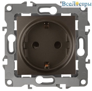 Розетка 2P+E Schuko со шторками Эра 12-2102-13 Б0019324