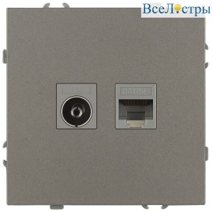 Розетка Эра Galaxy 15-3110-07 комбинированная RJ45+TV IP20 титан Б0070788