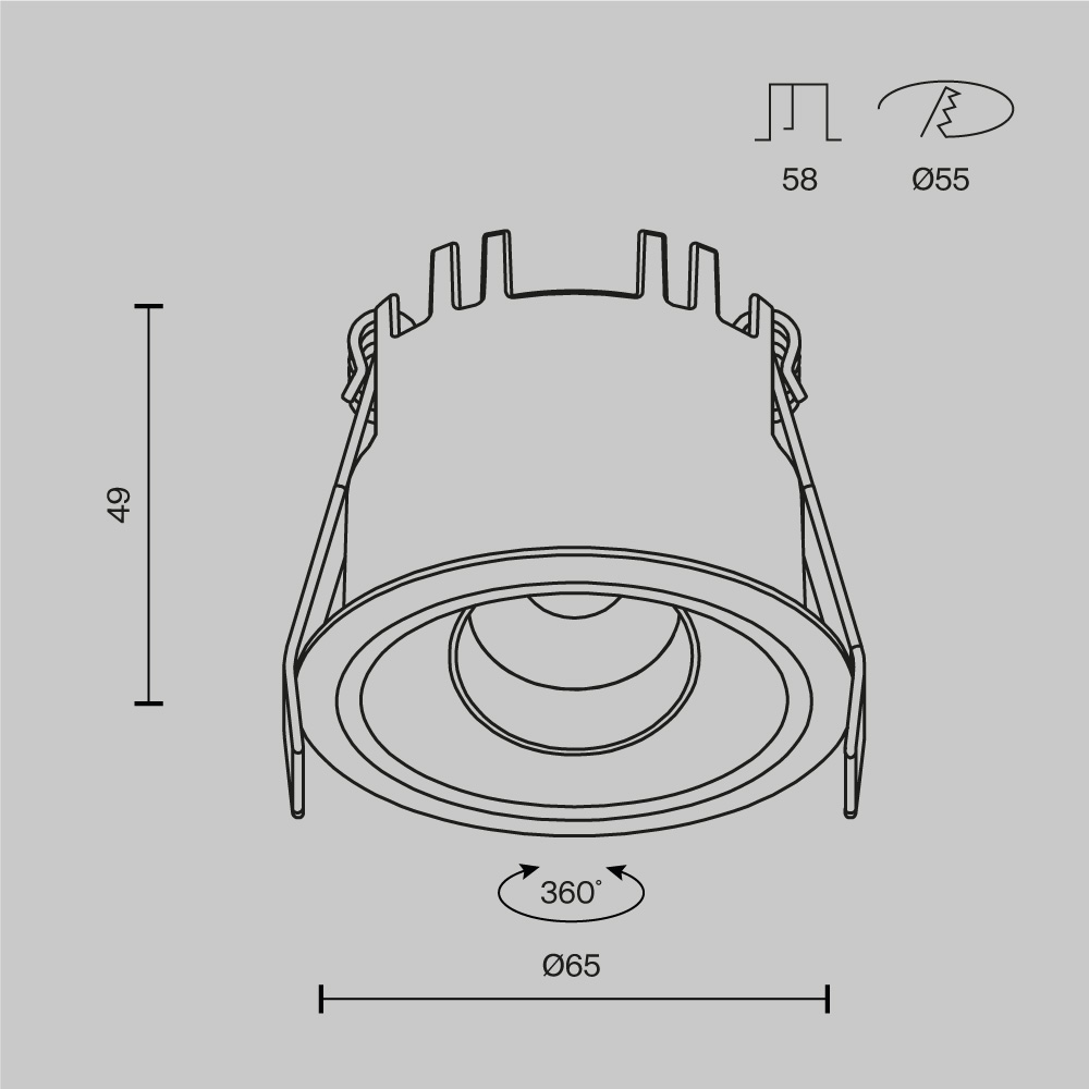 встраиваемый светильник maytoni technical dip t dl128-10w4k-w