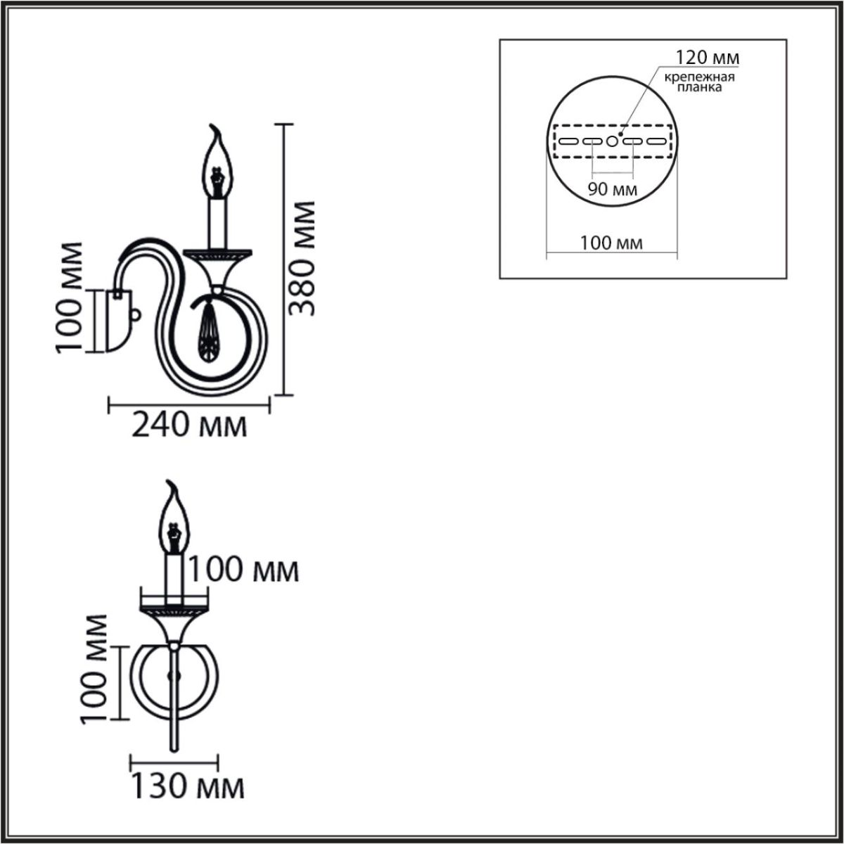бра lumion classi laoka 8032/1w