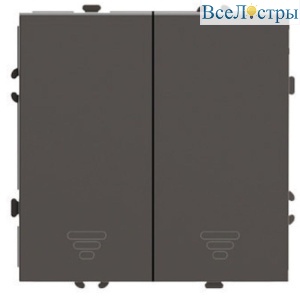Выключатель 2-клавишный самовозвратный (механизм) Stekker Эмили RSW10-5113-09 антрацит soft touch 50367