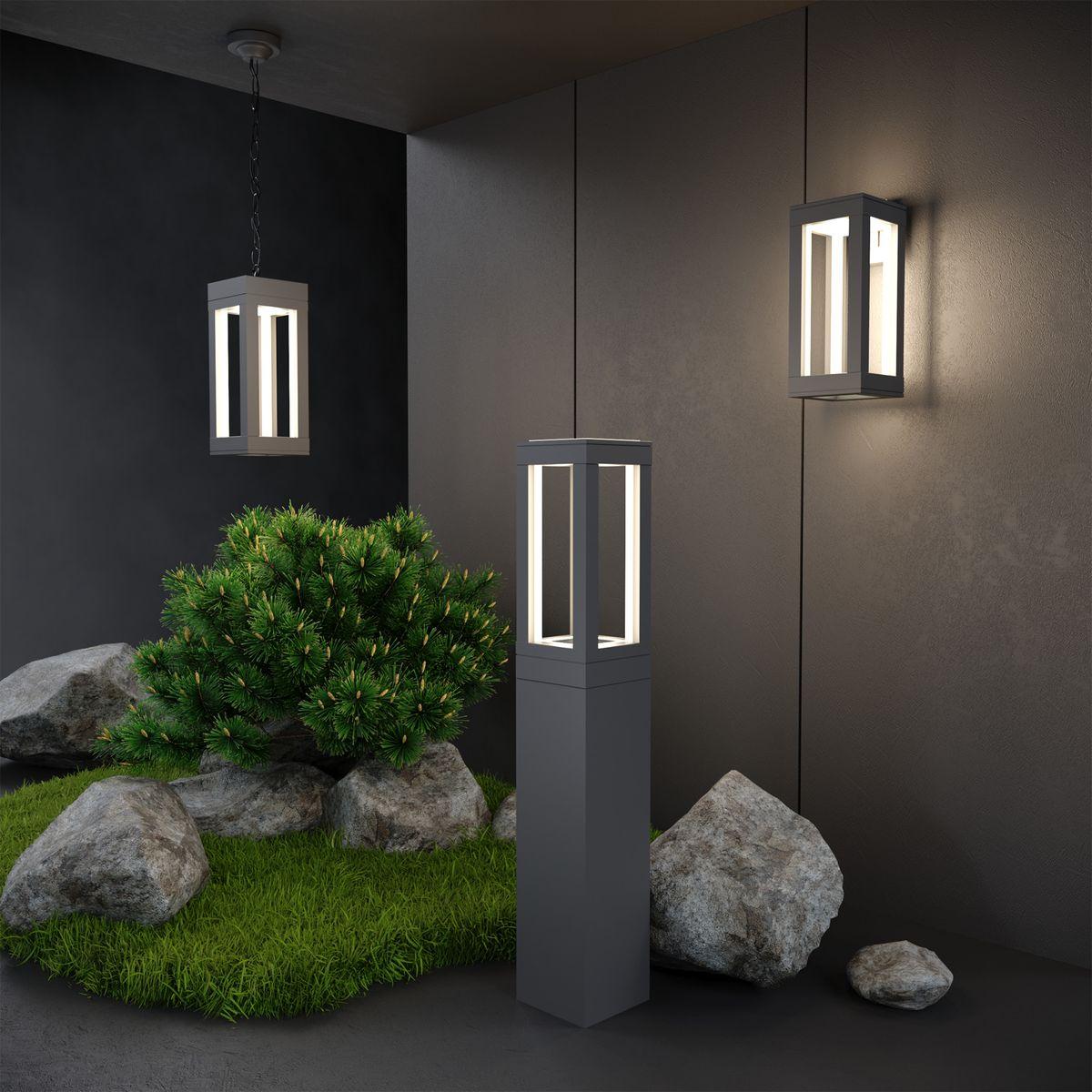 уличный светодиодный светильник elektrostandard frame 1529 techno led серый 4690389172373