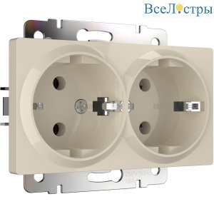 Розетка двойная с заземлением Werkel слоновая кость W1172003 4690389155840