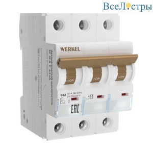 Автоматический выключатель Werkel 3P 32А C 4,5кА W903P324 4690389192920