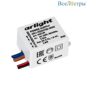 Драйвер Arlight ARJ-KE04700-Mini 1,8-4V 2,8W IP20 0,7A 030189