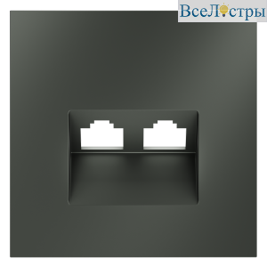 Накладка для розетки компьютерной двойной RJ45+RJ45 кат.6 Voltum S70 (титан) VLS001406