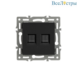 Механизм компьютерной розетки двойной Arlight SCT-MPC2-PL-BK (RJ-45, CAT6) 045337