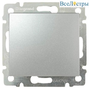 Переключатель одноклавишный промежуточный Legrand Valena 10A 250V алюминий 770107