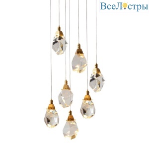 Подвесной светильник Delight Collection Crystal rock II 9701P/7R brass