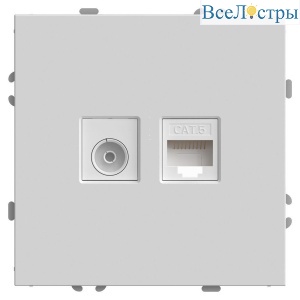 Розетка телевизионная TV + компьютерная RJ-45 Stekker Эмили белый фарфор RST00-5106-01 49872