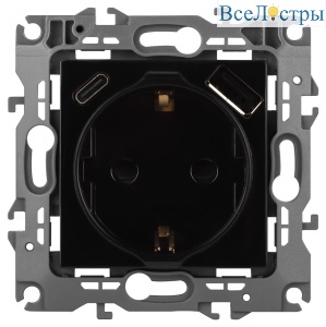 Розетка со шторками с USB type-A+C Эра 12-4108-06 Б0067746