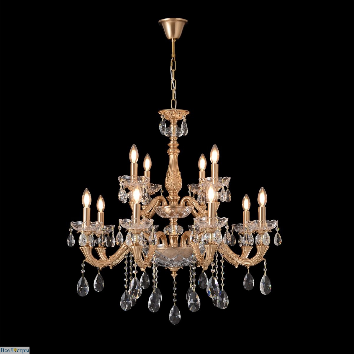 подвесная люстра crystal lux elizabeth sp8+4 brass