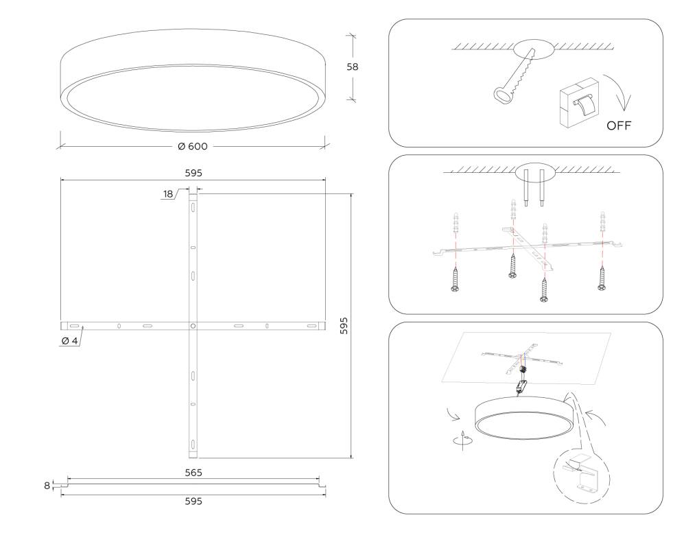 потолочный светильник ambrella light air alum fv5535