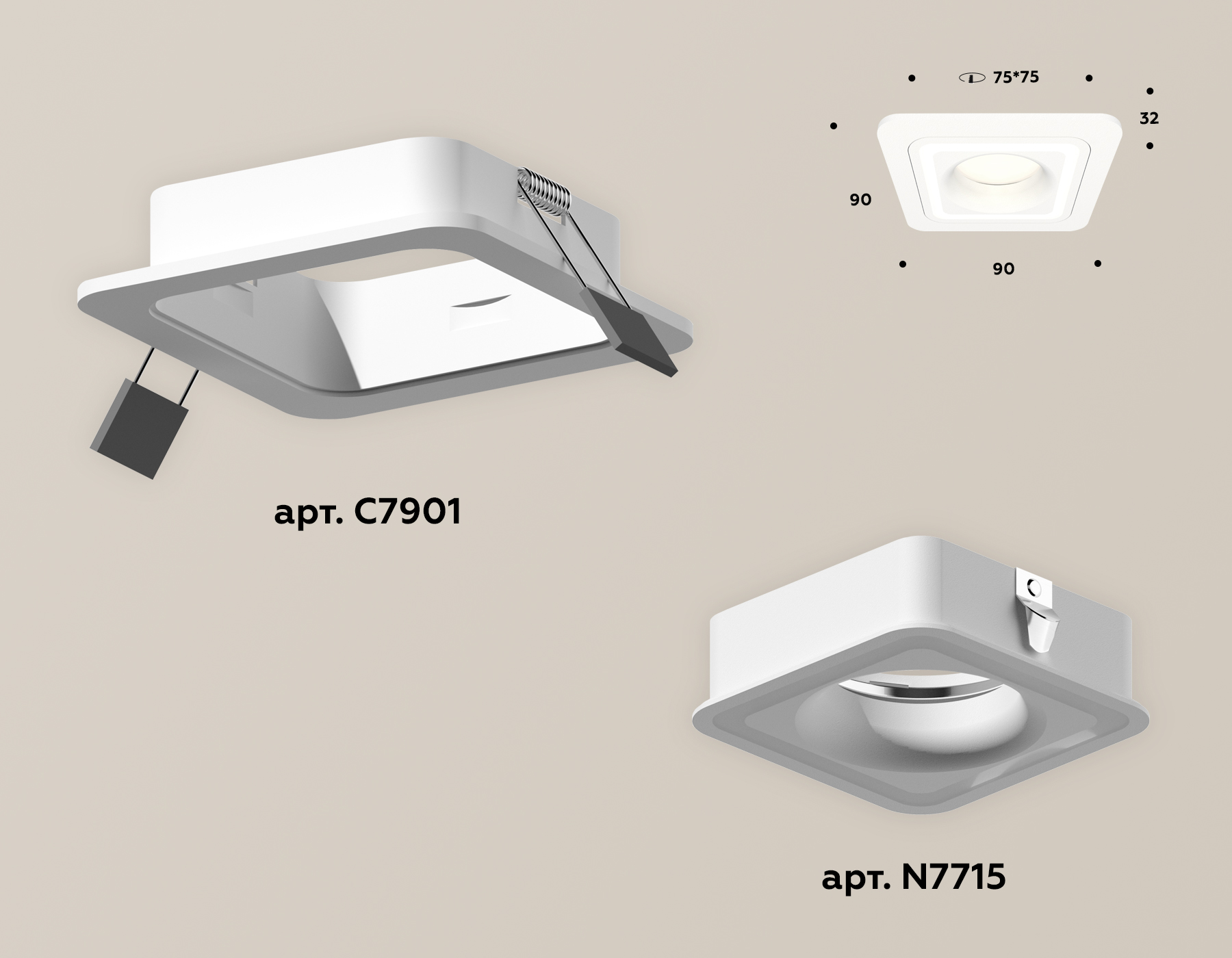встраиваемый светильник ambrella light techno xc7901011 (c7901, n7715)