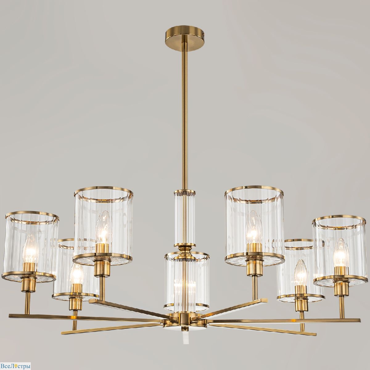 люстра на штанге illumico il0183-8c-79 copper kopnini
