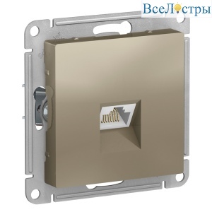Розетка компьютерная RJ45, кат. 6A Systeme Electric AtlasDesign Шампань ATN000586