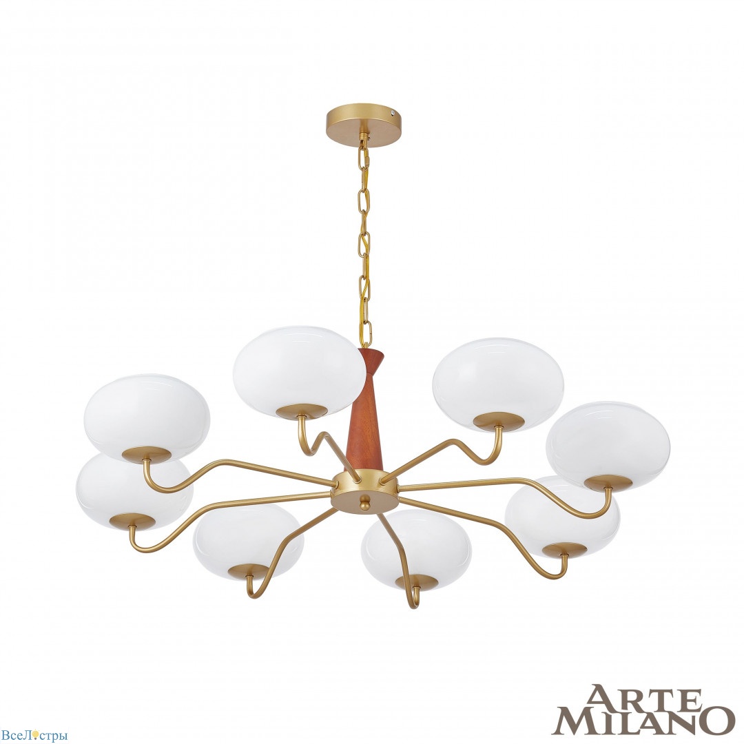 подвесная люстра arte milano napoli 310166/d900/8 bs/wd