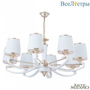 Подвесная люстра Arte Milano Florentia-2457 302457/8 Wh/Gd
