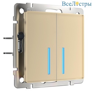 Сенсорный выключатель двухклавишный с функцией Wi-Fi Werkel шампань W4520611 4690389171307