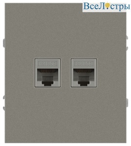 Розетка Эра Arktik 16-3108-07 информационная двойная 2XRJ45 титан Б0070490