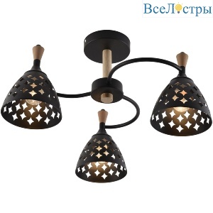 Люстра на штанге Reluce 01515-0.3-03 BK+WOOD