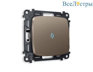 Комплект механизма 1-кл проходного выключателя с подсветкой Ambrella Volt Omega MO632040