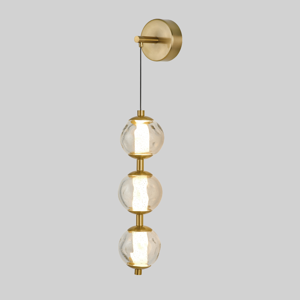 бра delight collection ob2437 brass/clear