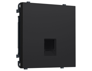 Комплект механизма телефонной розетки SIGMA Черный Мягкое касание RJ-11 Ambrella Volt MS992030 (SP9920, PR190)