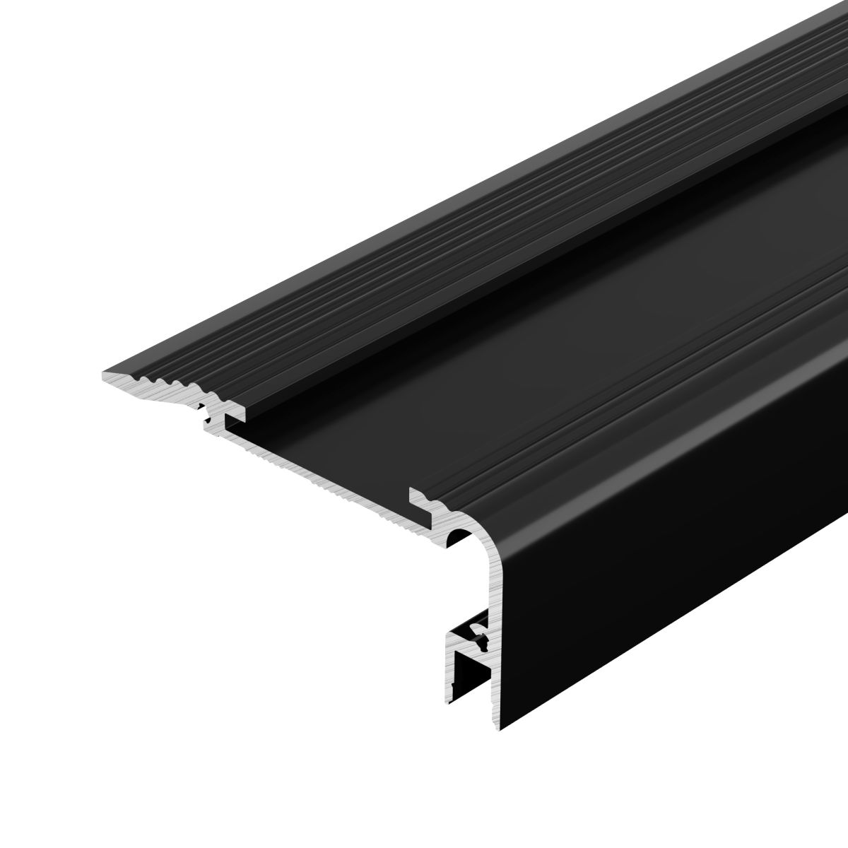 профиль arlight stair-w60-2000 anod black (алюминий) 060867