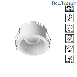 Встраиваемый светильник с переключателем цветовой температуры Novotech Wir Clarte 359873