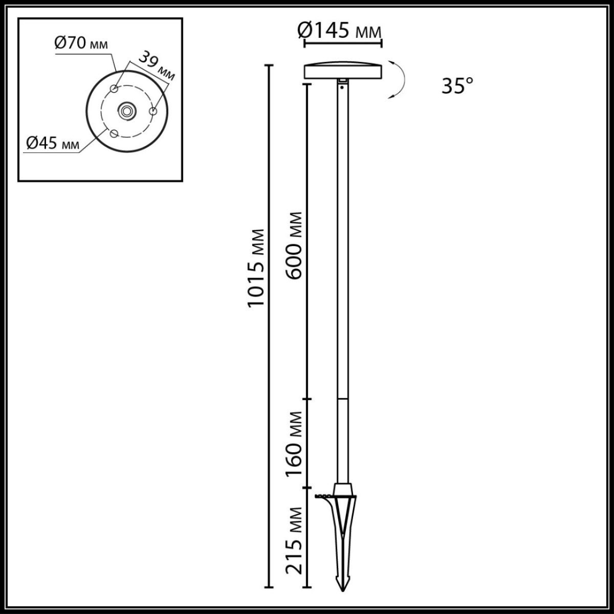 ландшафтный светильник odeon light nature disc 7189/6gla