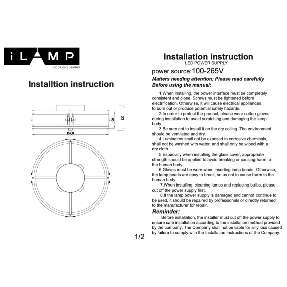 потолочный светильник ilamp dice 902x-4 cr