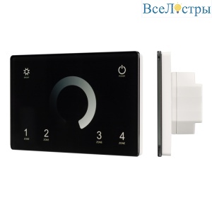 Панель Arlight Sens Smart-P79-Dim Black (230V, 4 зоны, 2.4G) 028399