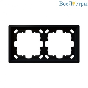 Рамка серия FD 2-постовая, цвет Черный матовый (soft touch) Jasmart FD1002PBM