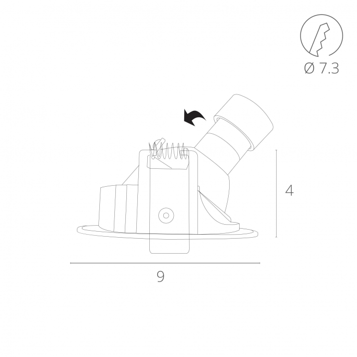 встраиваемый светильник arte lamp a3217pl-1bk