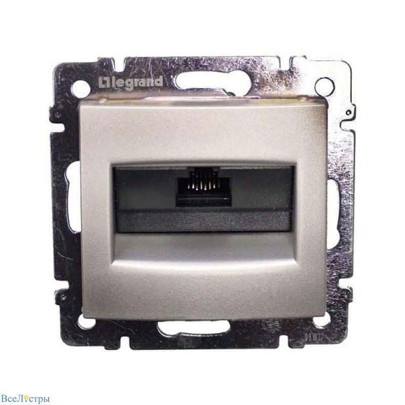 розетка компьютерная rj45 legrand valena isdn алюминий 770141
