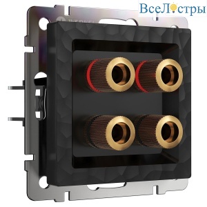Акустическая розетка Werkel Hammer х4 черный W1285008 4690389163128