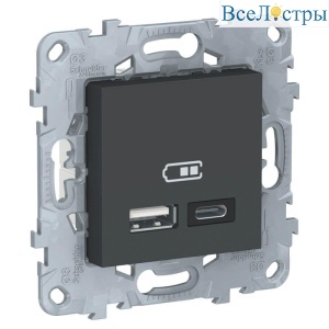 Розетка компьютерная USBx2 Schneider Electric Unica New тип А+С NU501854