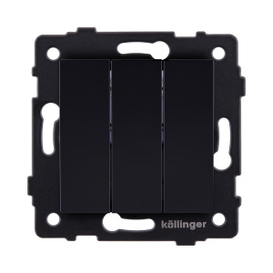 Выключатель 3-клавишный 10А/250В, черный Kollinger REA-S-012BK для Aspekt, Eleganz, Reflex