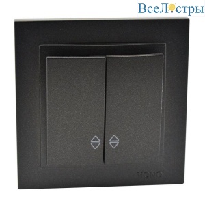 Выключатель Mono Electric Despina двухклавишный проходной графит 102-202023-111