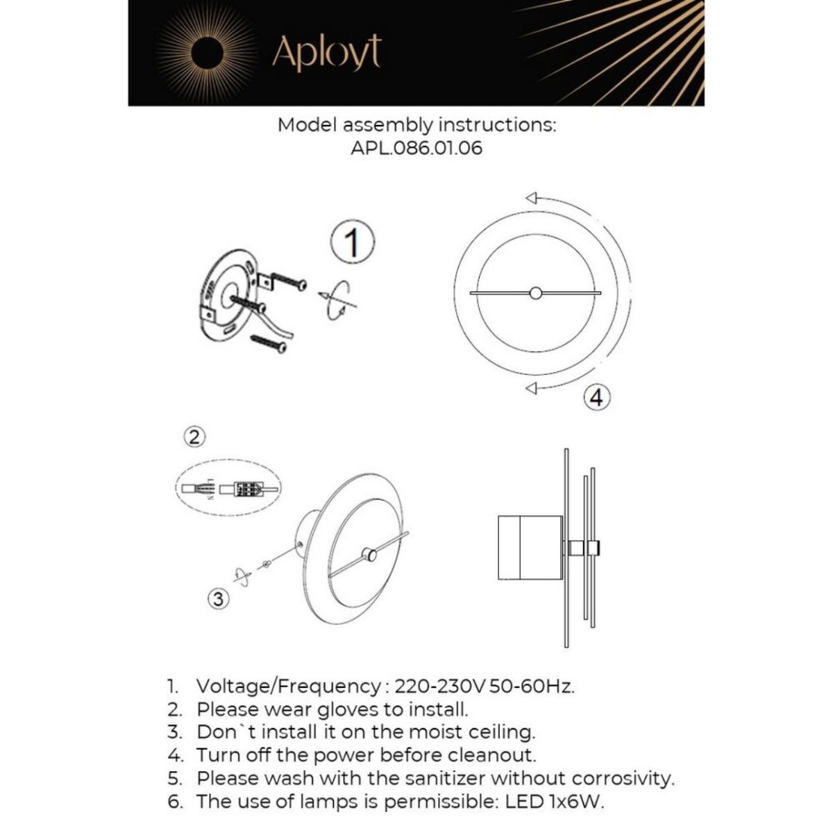 настенный светильник aployt  pola apl.086.01.06