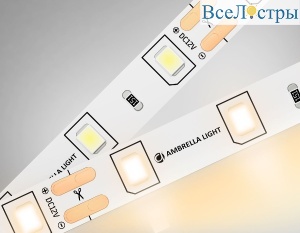 Светодиодная лента Ambrella Light LED Strip 12В 2835 4,8Вт/м 3000K 5м IP20 GS1001