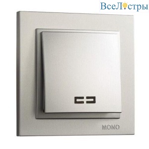 Выключатель Mono Electric Despina одноклавишный с подсветкой серебро 102-212125-101