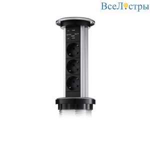 Сенсорный блок розеток LK (3 секции и 2 USB) Mebax 00-00001183