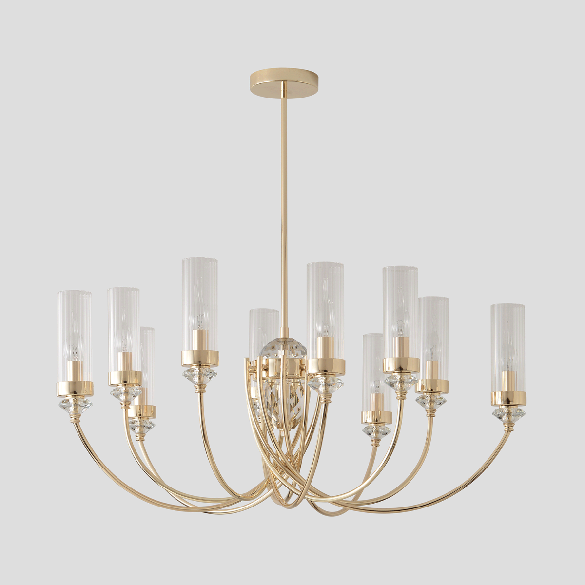 люстра на штанге crystal lux secret sp10 gold