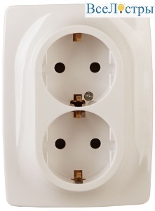 Розетка 2x2P+E Schuko Эра 12-2116-02 Б0029239