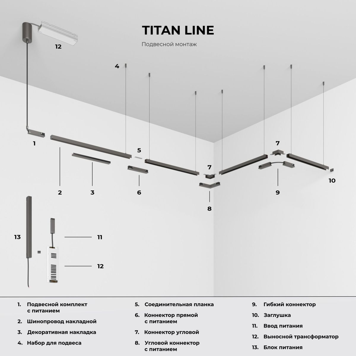 шинопровод магнитный накладной elektrostandard titan line 85227/00 4690389219092 a072147